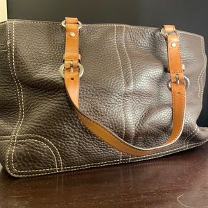 Coach Brown and London Tan Leather Tote